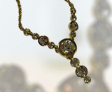 Vintage Signed 1980s Gold Plated Crystal Necklace Old New Stock