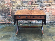 Regency Sofa Table, Cuban Mahogany With Inlay. Double Sided For Central Use.