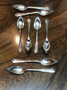 Silver Plate Set Of 8 Grapefruit Spoons