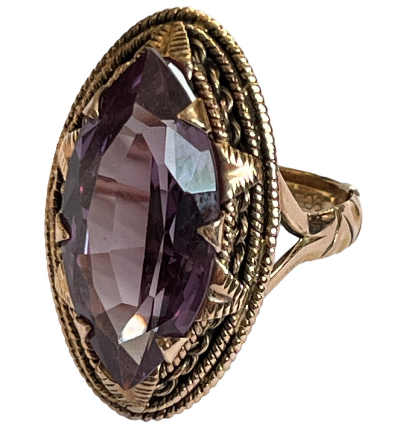 Vintage Egyptian 12ct Gold Tanzanite Statement Ring
