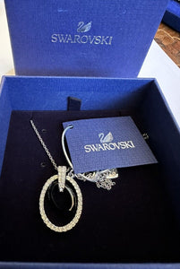 Swarovski Swan Signed Necklace New Tagged Set Boxed