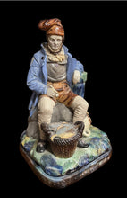 Majolica Fisherman And His Wife, Very Good Quality. Large In Size.