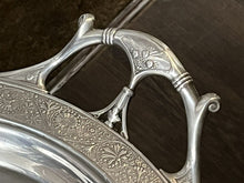Huge English Art Noveau Butlers Silver Plate Tray With Fine Engraved Detail.