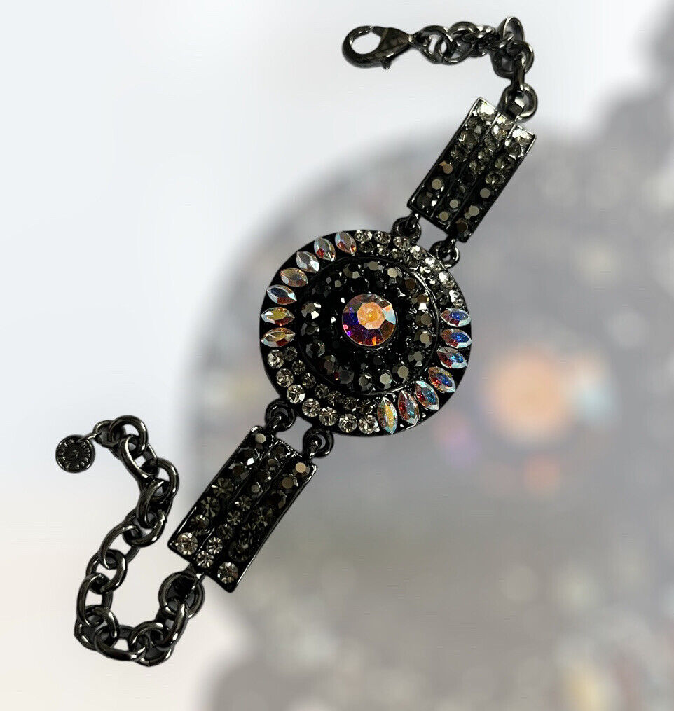 Butler And Wilson Gunmetal Black Aurora Borealis Bracelet