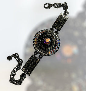 Butler And Wilson Gunmetal Black Aurora Borealis Bracelet
