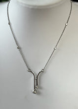 Vintage 18ct White Gold Diamond Drop Necklace 8.10g