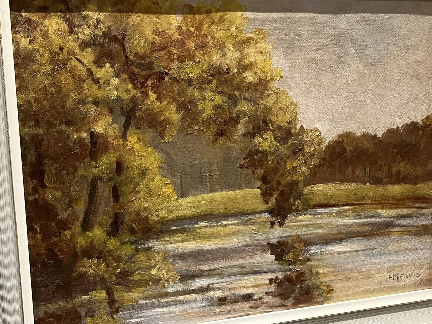 Totteridge Pond, Oil Painting, Signed Hilda Lewis