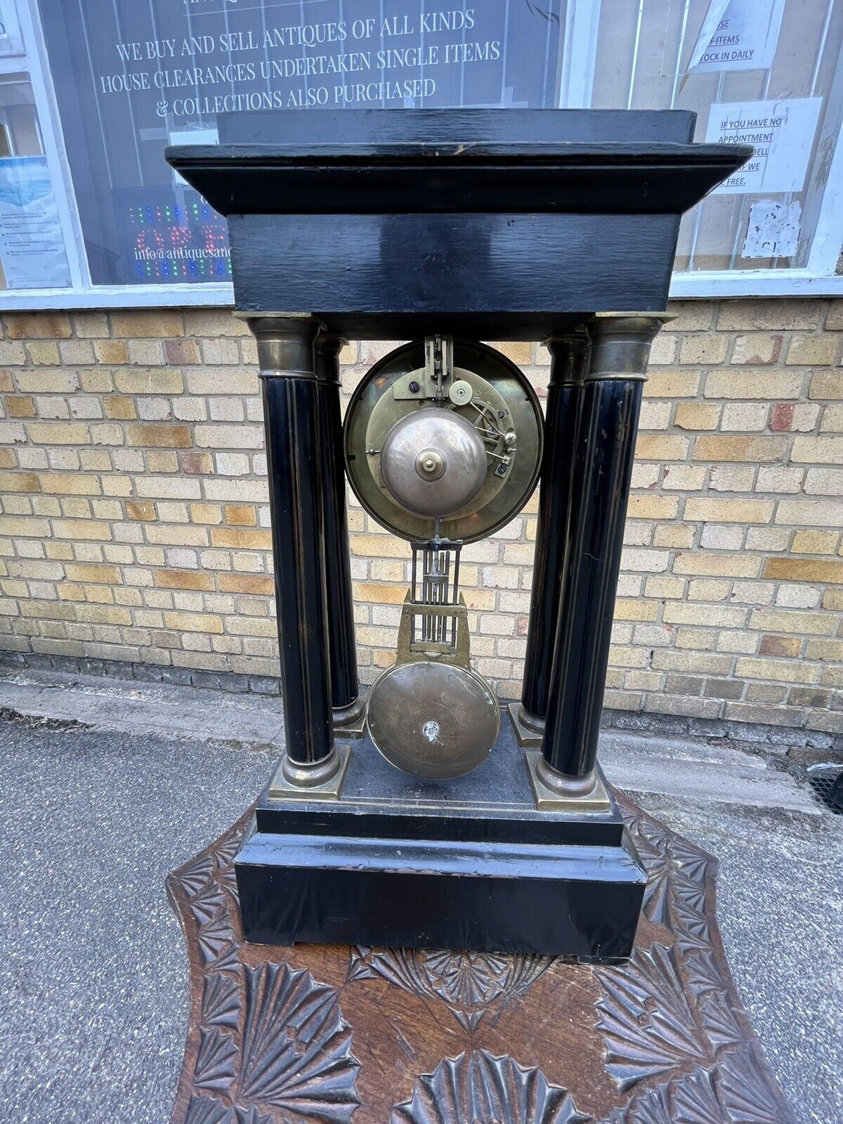 French Antique Boulle Clock. Chines On A Bell