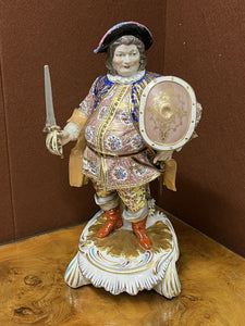 Huge Antique Royal Crown Derby Porcelain Figure Of Falstaff