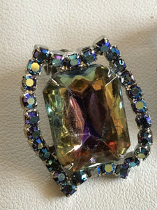 Vintage Rainbow Glass Clip On Earrings Earrings