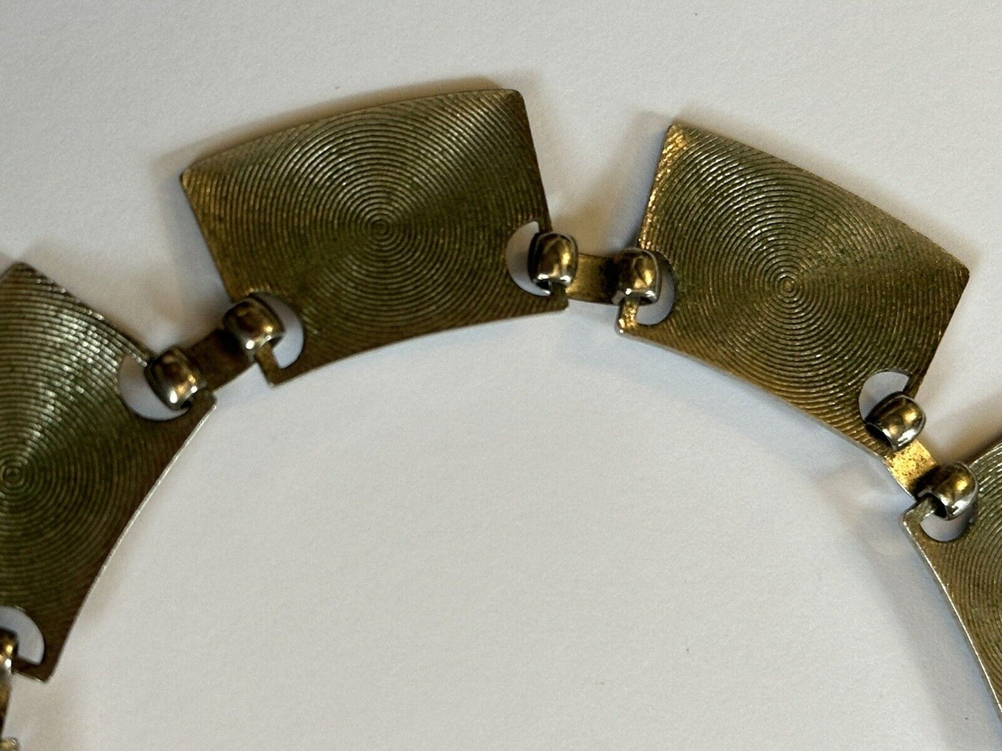 Vintage Detailed Pink Green Leaves Silver Tone Bracelet
