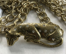 Vintage 1980s / 90s Kenneth J Lane K.J.L Panther Leopard Statement Chain Belt