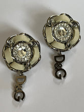 Dolce And Gabbana Signed Drop Diamanté Earrings