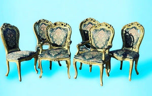 Louis Style Gold Gilt Wooden And Upholstered Armchairs.