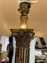 Brass Corinthian Column Standard Lamp And Matching Table Lamp