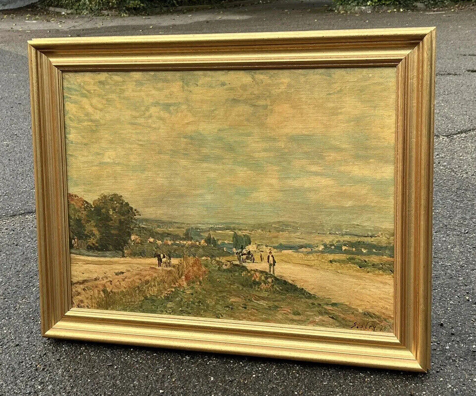 On Canvas, Signed Picture in Gilt Frame