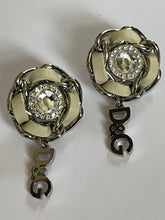 Dolce And Gabbana Signed Drop Diamanté Earrings