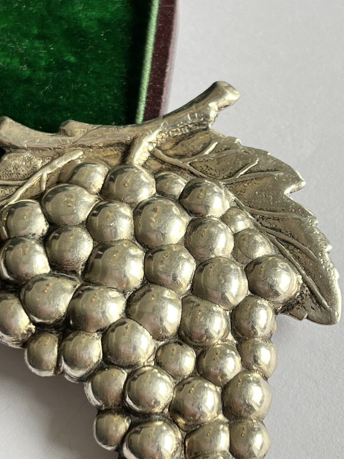 Vintage Silver Tone Grapes Brooch Statement Piece