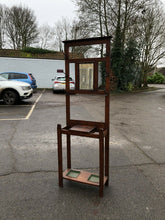 Edwardian Oak Coat Stand. Light Oak. Mirror & Drawer With Umbrella Stands.
