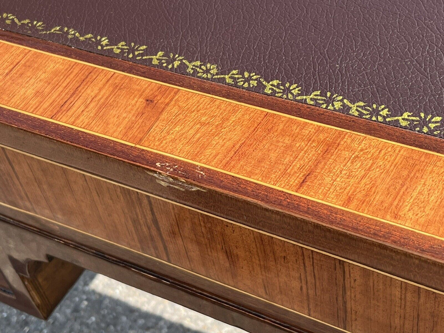 Kingswood Veneer Desk, Elegant, And Impressive. Red Top.