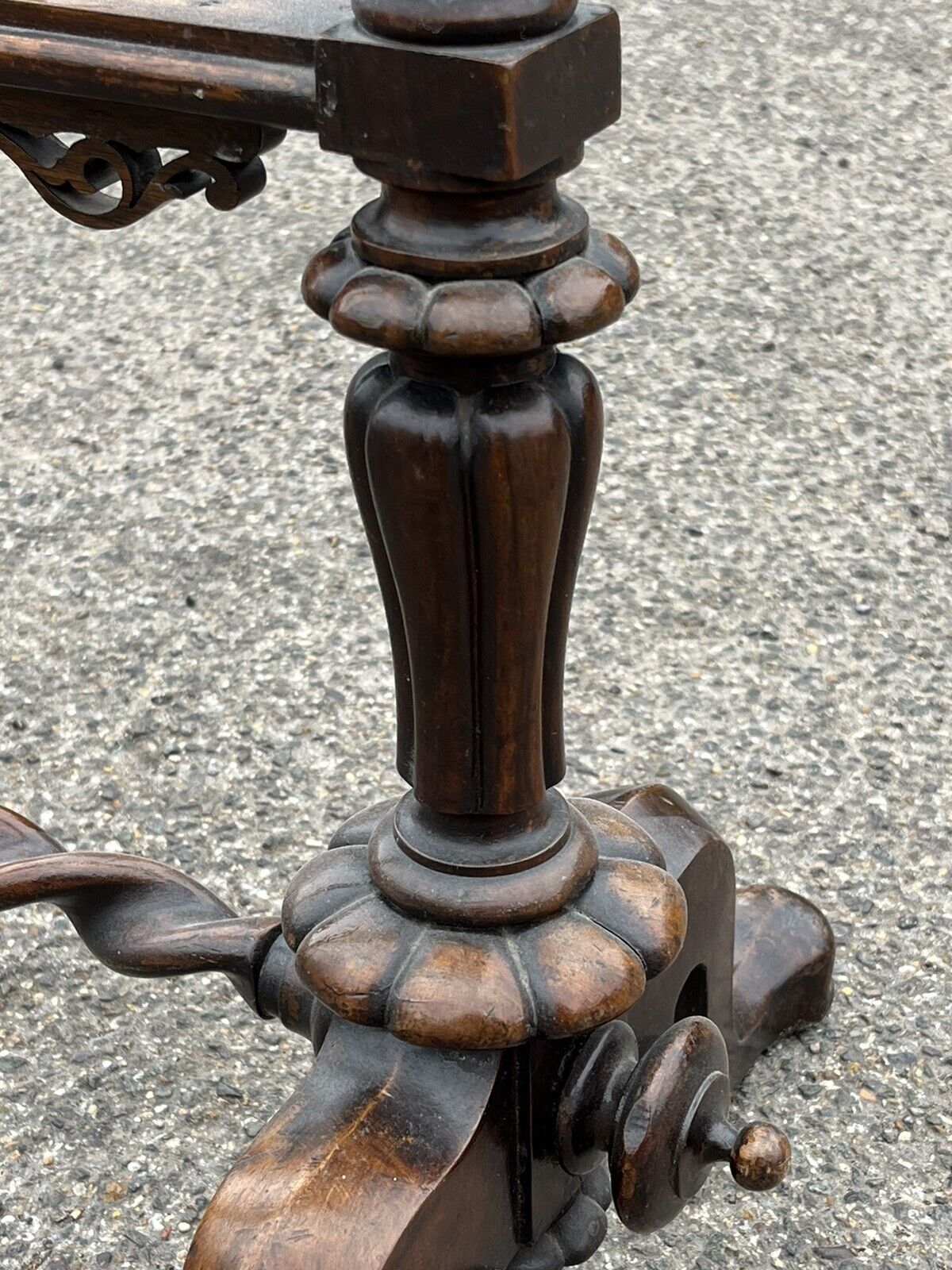 Antique  Mahogany Embroidery/ Tapestry Stand