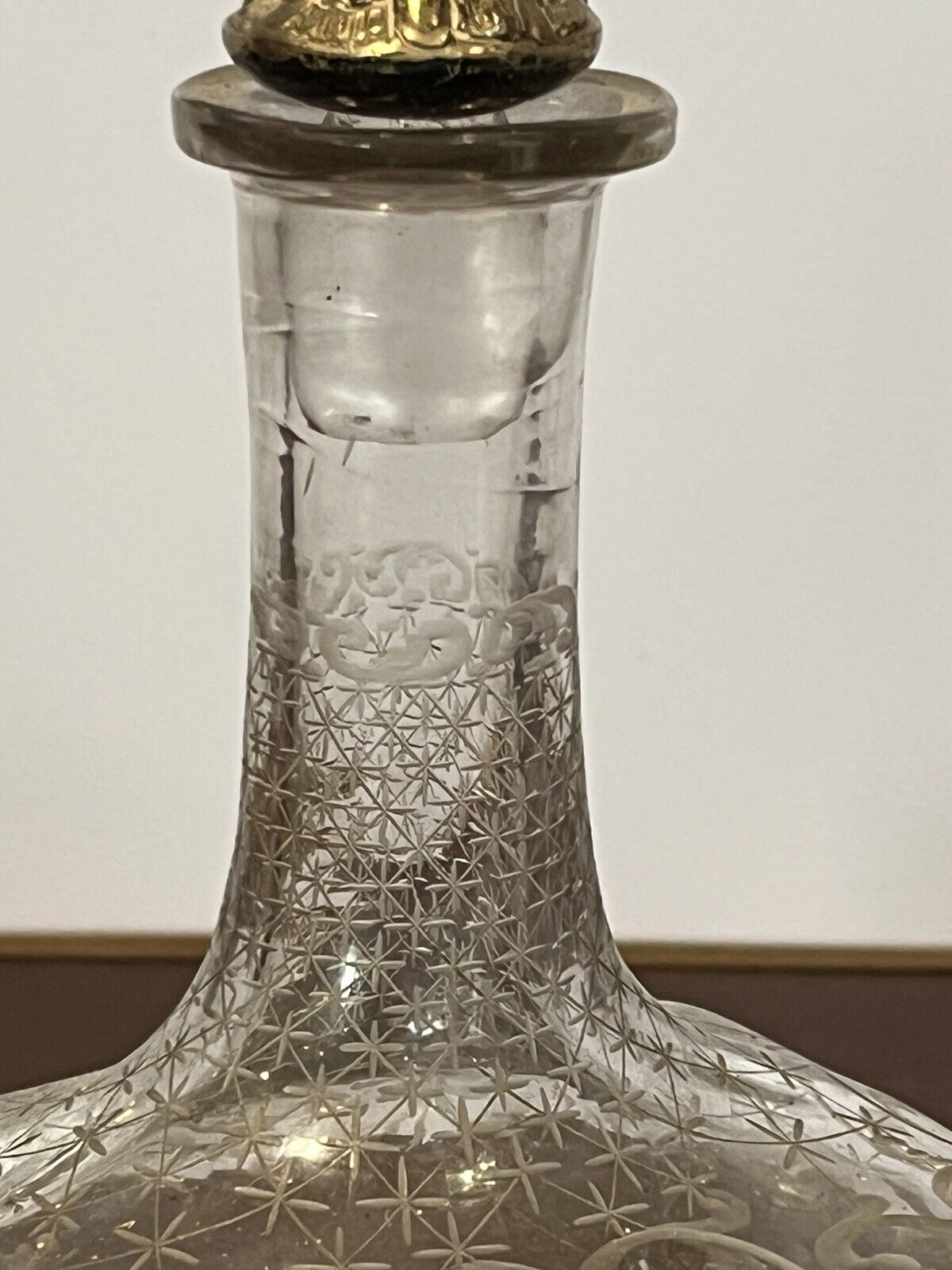 Berthold Muller Silver Mounted Etched Glass Decanter