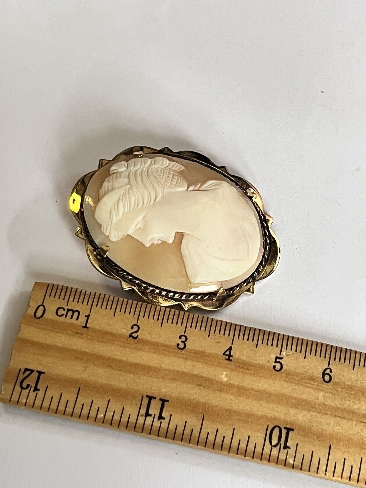 Vintage Shell Cameo Gold Plated Brooch