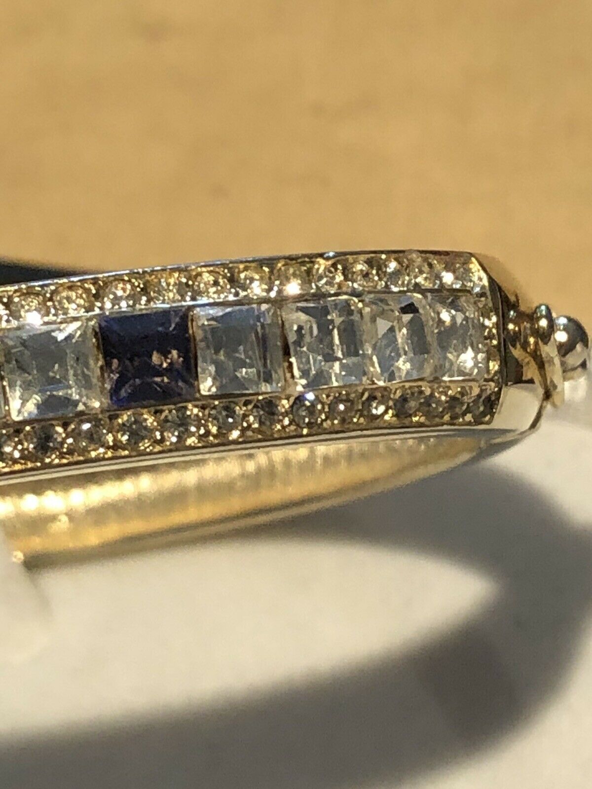Kenneth J Lane Gold Tone Diamanté Hinged Bracelet