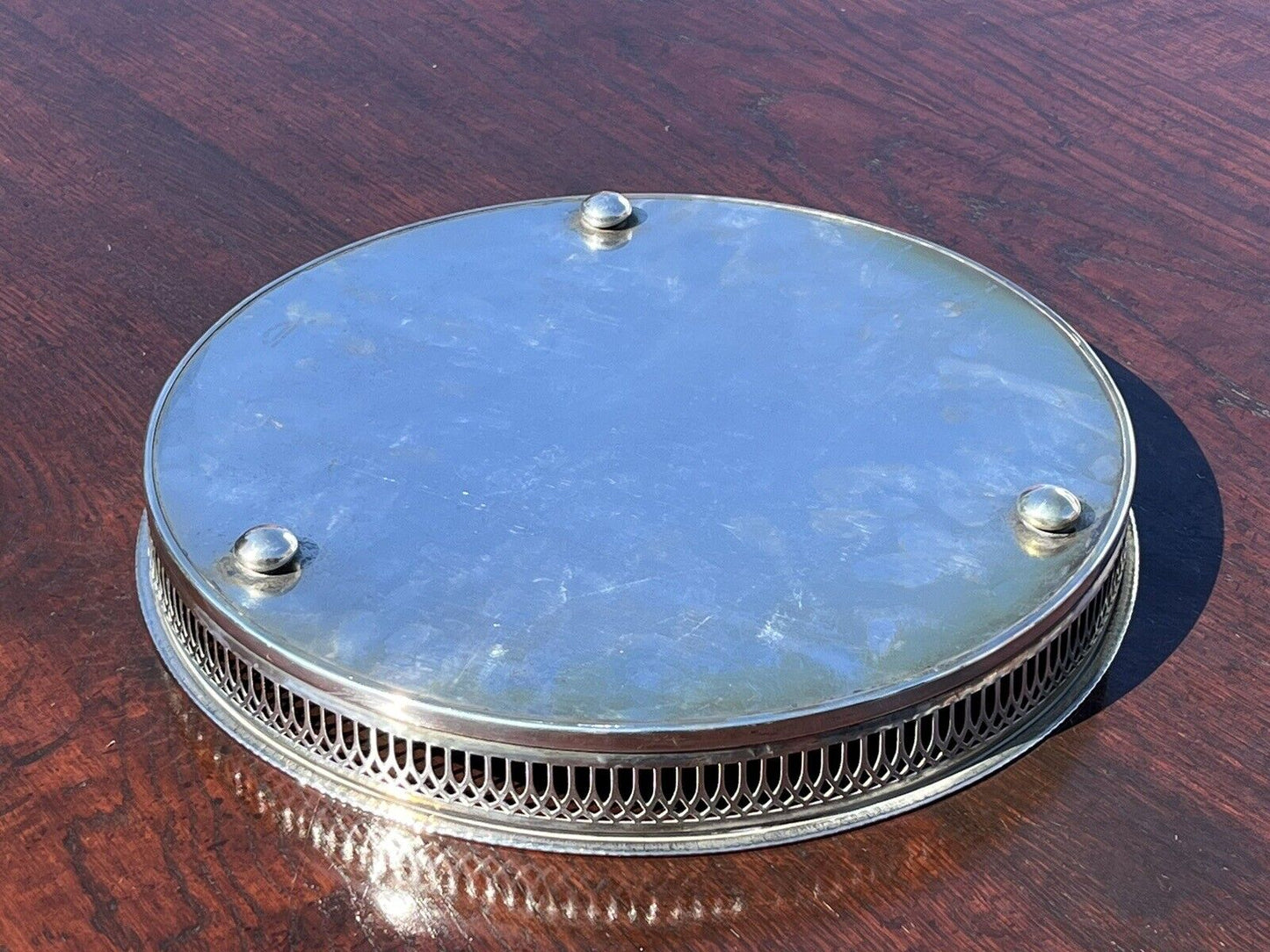 Silver Plate Gallery Drinks Tray.