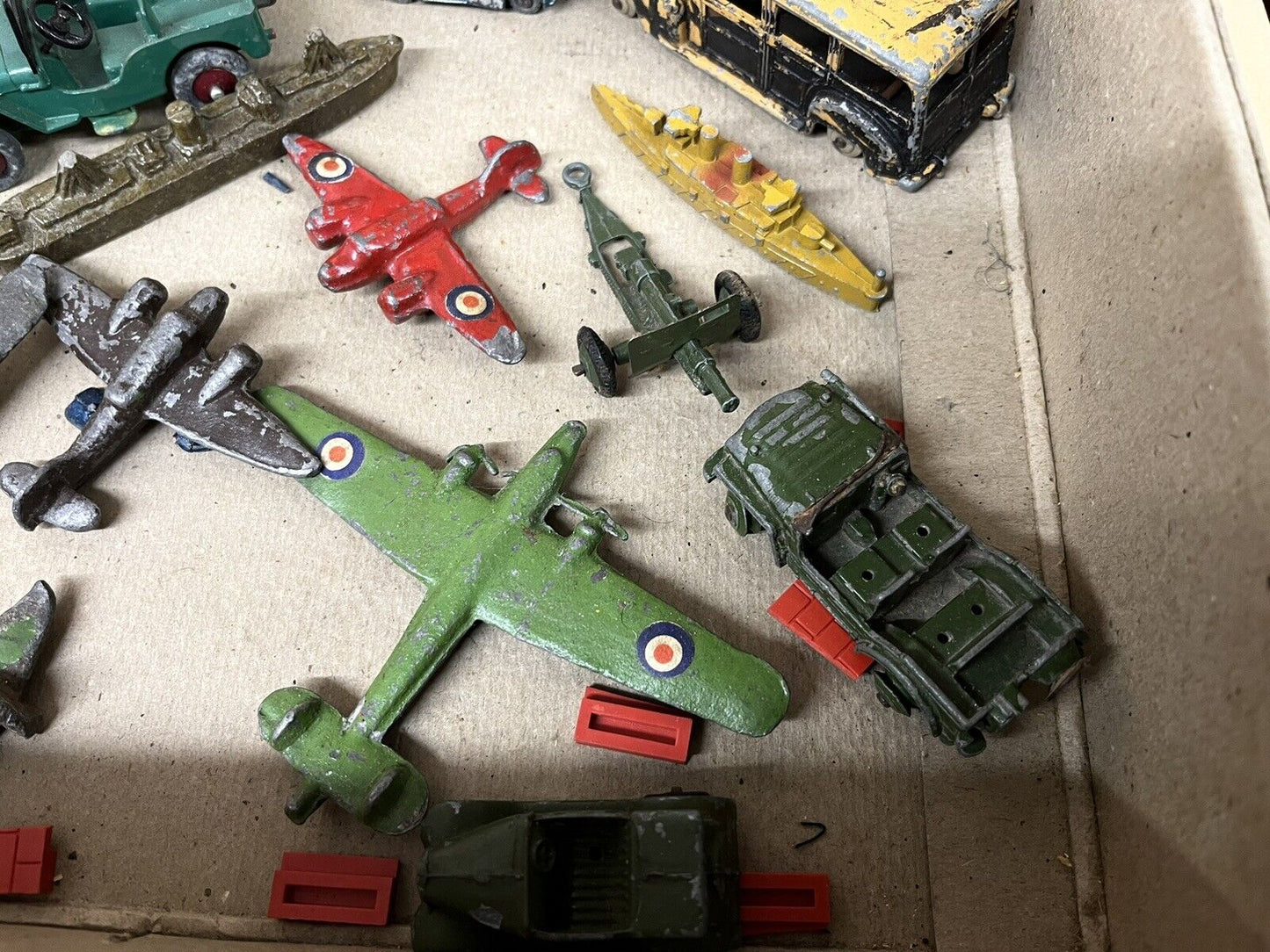 Box Of Old Dinky Toys & Other Old Makes