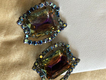 Vintage Rainbow Glass Clip On Earrings Earrings
