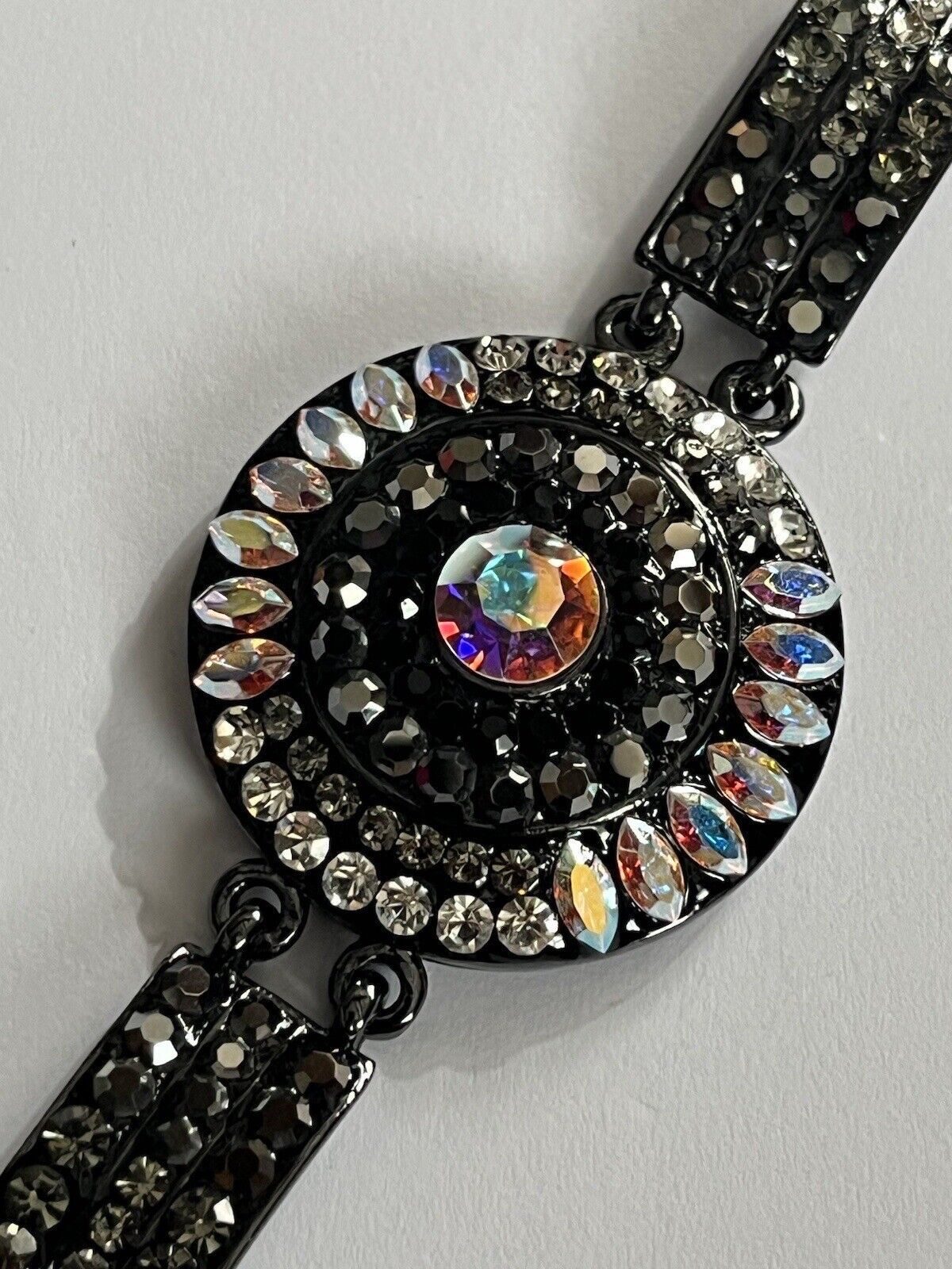 Butler And Wilson Gunmetal Black Aurora Borealis Bracelet