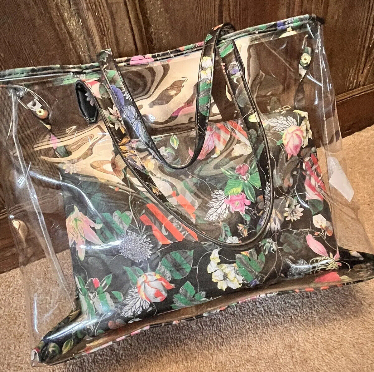 Christian Lacroix Transparent And Flower Patterned Tote Bag