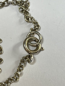 Vintage Hammered Sterling Silver Ring On Chain