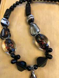 Vintage Glass Lampwork Statement Necklace