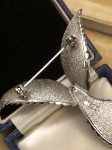 Vintage Silver Tone Numbered Stylised Bird Brooch