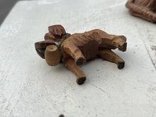 Carved Wooden Animals. Tiger & St Bernard Dog.