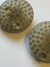 Vintage Runway Acrylic Diamanté Round Large Clip On Earrings