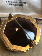 Vintage Statement Purple Glass Geometric Brooch