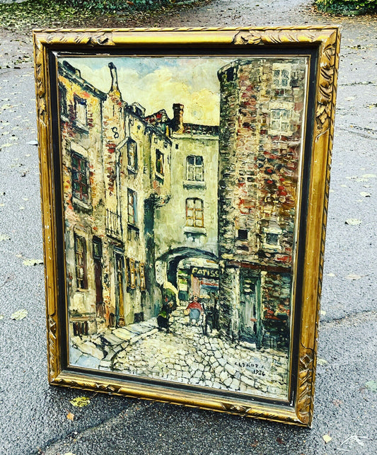 Large Oil On Canvas Of Paris Signed And Dated 1936. 107 X 82 Cms