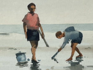 Original Coastal Scene Watercolour Painting By Douglal Treasure 1917-1995