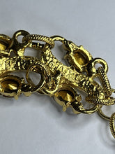 Vintage Signed Gold Plated Detailed Diamanté Bracelet