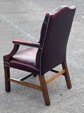 Red Leather Buttoned Back Gainsborough Armchair.