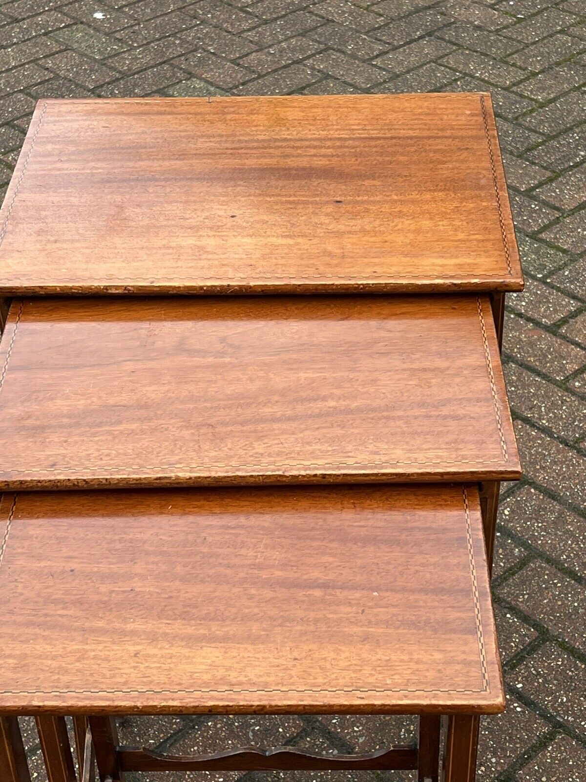 Edwardian Inlaid Mahogany Nest Of 3 Tables