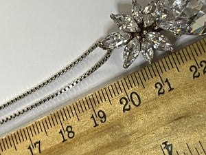 Vintage Cubic Zirconia Teardrop Silver 925 Chain Necklace