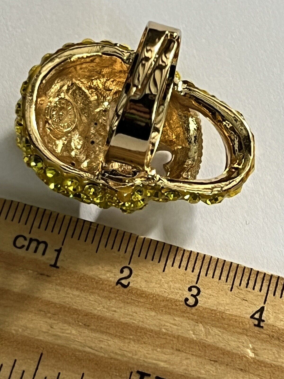 Butler And Wilson Yellow Crystal Skull Ring Adjustable