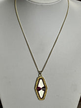 Vintage Signed Exquisite Gold Tone Pendant Necklace