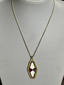 Vintage Signed Exquisite Gold Tone Pendant Necklace