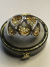 Vintage Rhodium Plated Cubic Zirconia Waves Ring