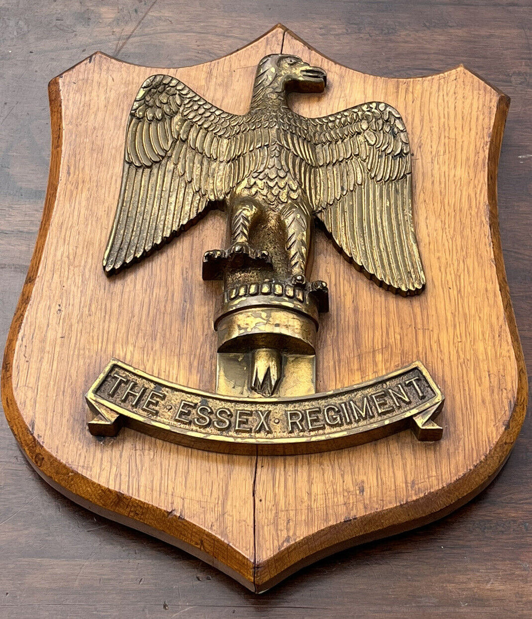 Antique & Very Rare Essex Regiment Brass Mess Plaque